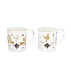 MW White Christmas Mug 340ML Set of 2 Assorted Gift Boxed