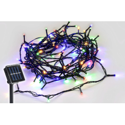 Solar 420 LED Fairy Light Chain Dark Green Cable - Multicolour LL001SL