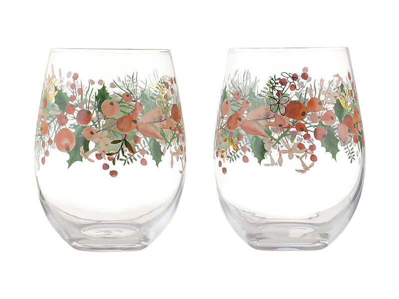 Merry Berry Stemless Glass Set of 2 Gift Boxed