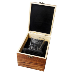 Wood Box 21st Whiskey Glass Coaster Box