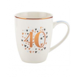 40th Pastel Heart Mug