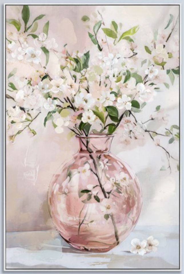 Hand Painted Cherry Blossoms Canvas