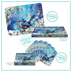 Coasters in a Gift Box Cheeky Wrens design