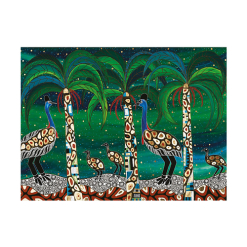 Melanie Hava Jugaig-Bana-Wabu Tea Towel 50x70cm Cassowaries Home