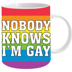 No One Knows Im Gay Giant Mug