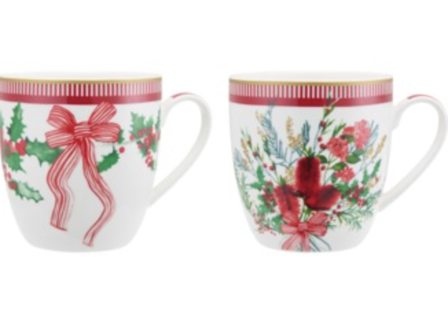 Festive Flora Mug 340ML Set of 2 Gift Boxed