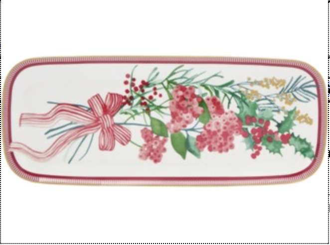 Festive Flora Oblong Platter Gift Boxed