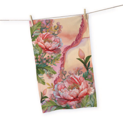Tea Towel Coral Peony