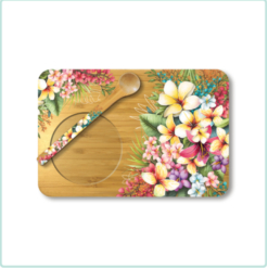 Bamboo Tea time Tray with Spoon Paradise Bloom