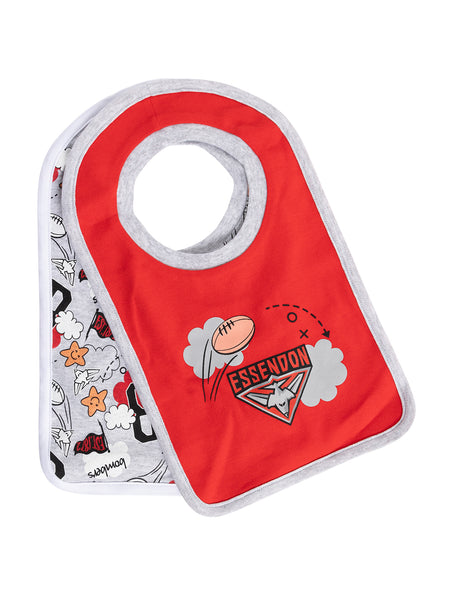 Essendon Bombers Baby Infants Bib Set