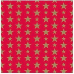 Wrap Kraft Pack Gold Stars On Red