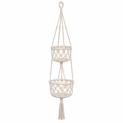 White Macrame Double Pot Holder