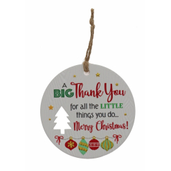 Thank You For Xmas Plaque
