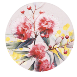 Native Blooms Red Wattle Ceramic Coaster