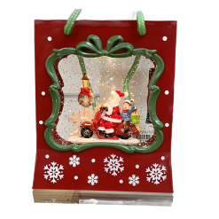 Light Up And Musical Swirling Glitter Gift Bag With Warm White LED