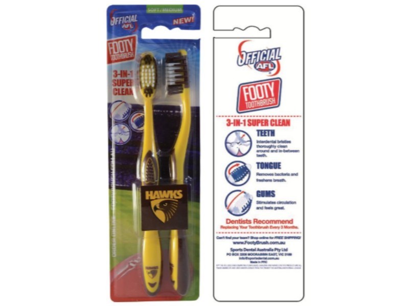 Hawthorn Hawks Toothbrush Twin Pack