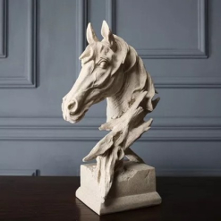 Resin Horse Head Natural Finish