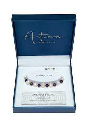 Amethyst & Pearl Adjustable Bracelet