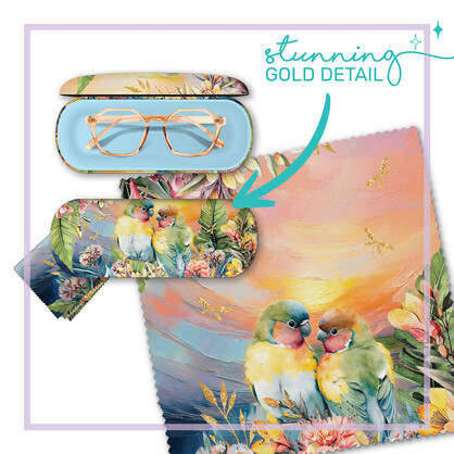 Glasses Case Sunset Love Birds