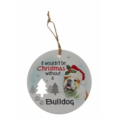 Bulldog Xmas Plaque