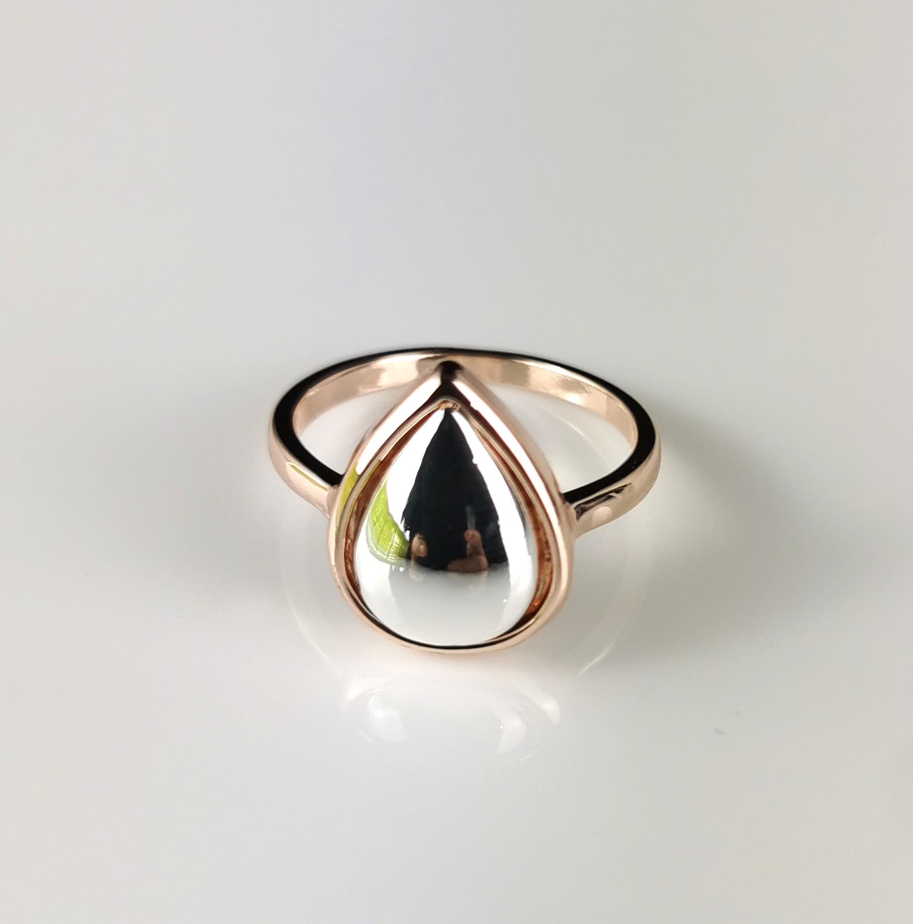 Rose Gold Ring Tear Drop 9