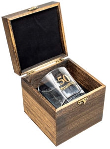 50th Whisky Glass 270ml Gift Set