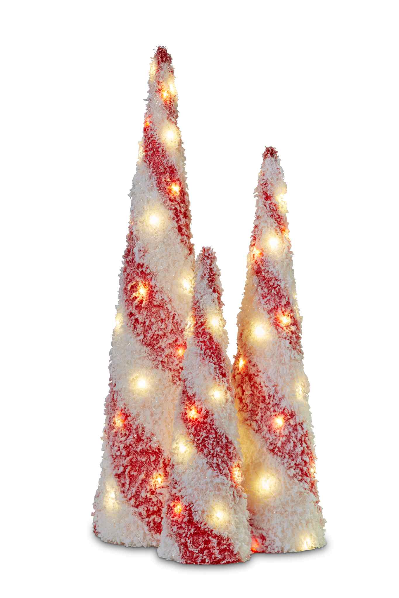 60,80,100cmH Red & White Snowy Christmas Trees with Lights MHA313