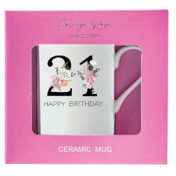 Mug 21st Flower Pink Ceramic