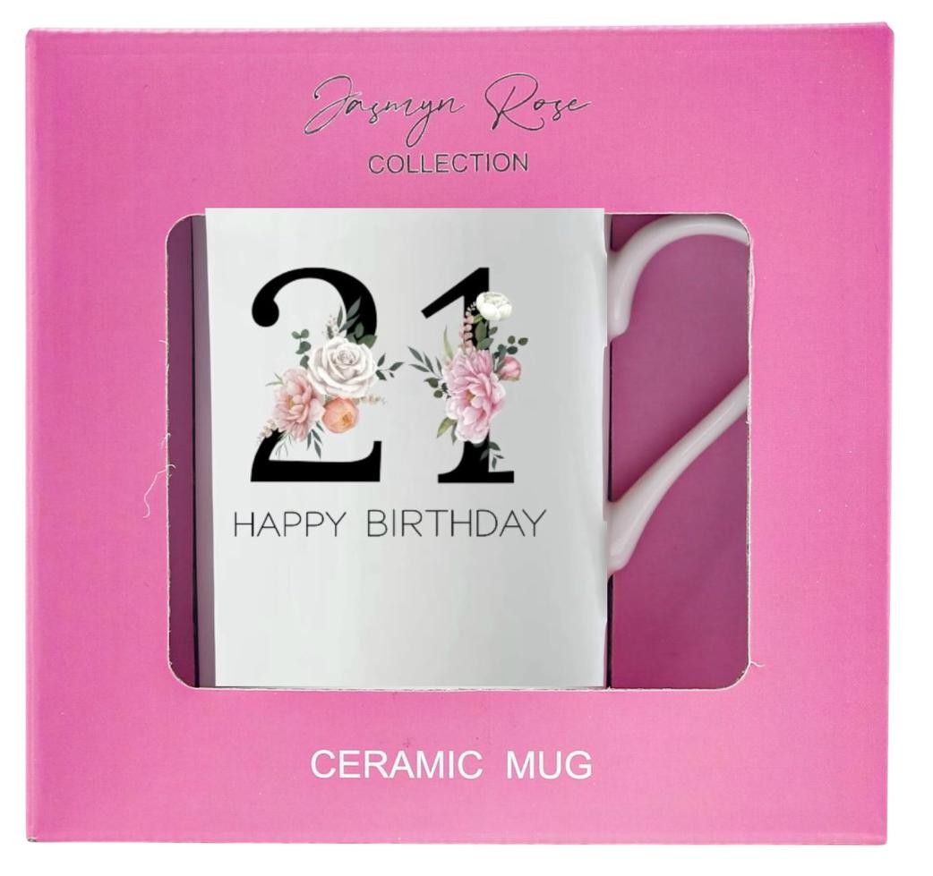Mug 21st Flower Pink Ceramic