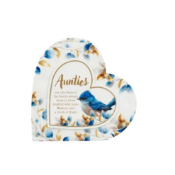 Blooming Bird Heart Plaque - Aunty