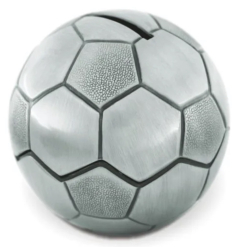 Soccer Ball Pewter Money Bank