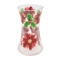 Hand Painted Xmas Vase Xmas Poinsettia