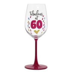 Fabulous at 60 wine glass