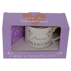 Amazing grandma love coaster mug