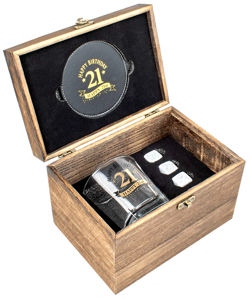 21st Whisky Glass 270ml Gift Set
