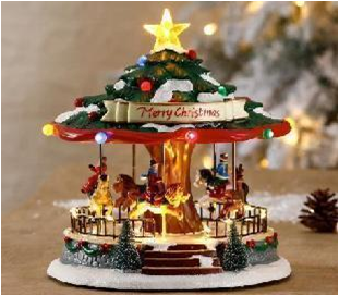 Christmas LED Carouse With Turning Functions & Music