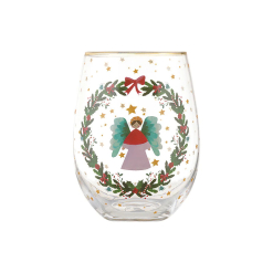 Christmasville Stemless Glass Angel Gift Boxed