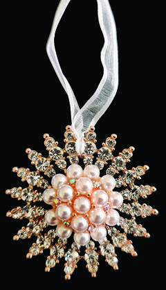 Rose Gold Pearl & Diamond Wedding Charm