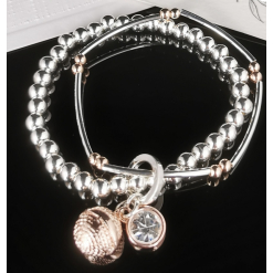 Elastic Silver and Rose Gold bracelet