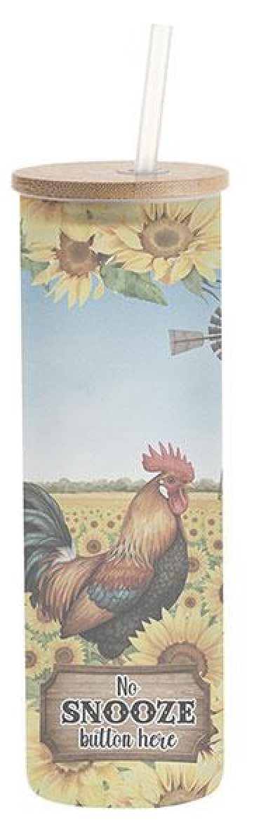 600ml Tumbler with Lid and Straw with Funny Farmyard D