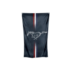 FORD Navy Mustang Cape Wall Flag Banner