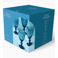 Deanna Wine Glass 4pc Blue Gift Boxed