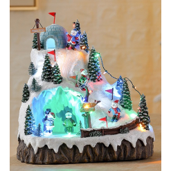 LED Ski Slope W Turning Skaters