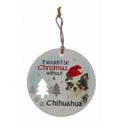 Chihuahua Long Xmas Plaque