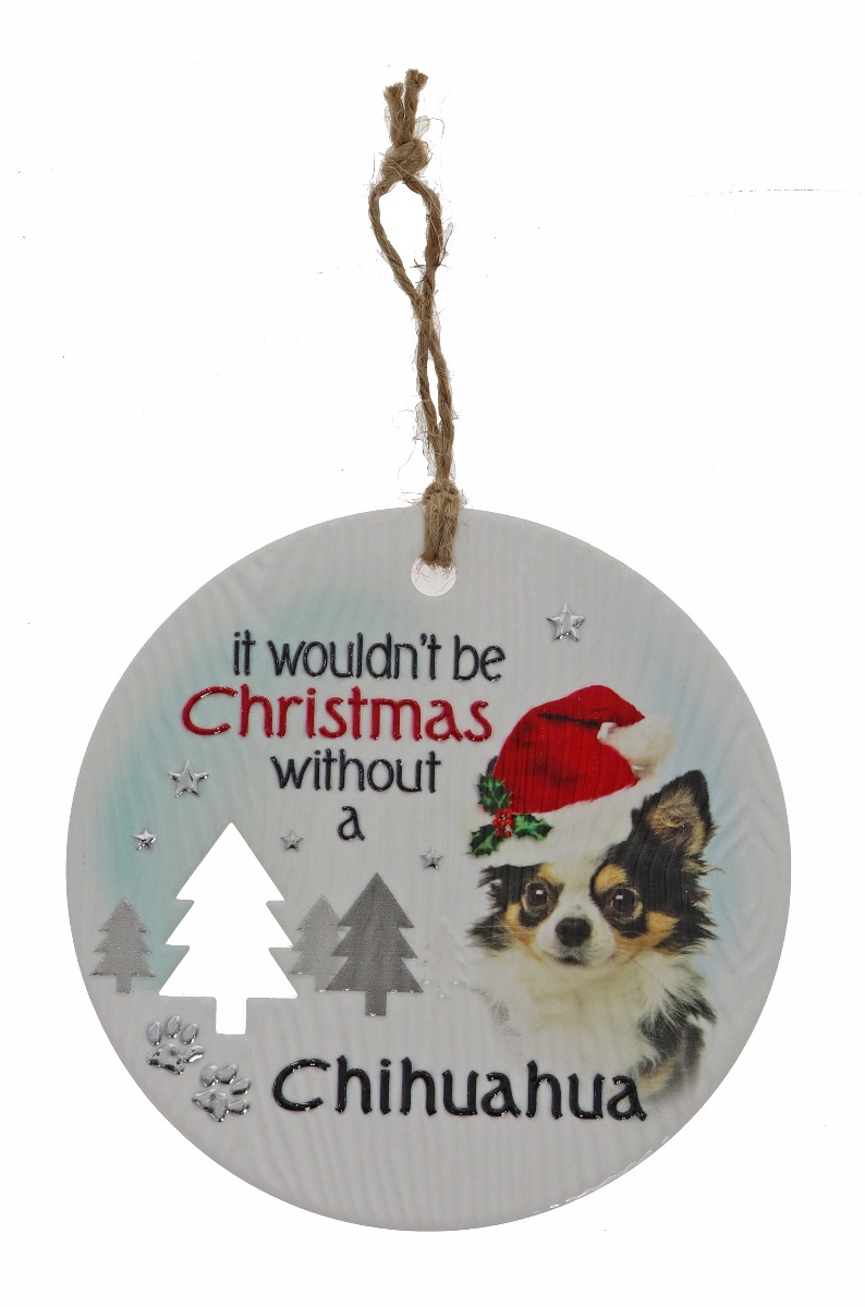 Chihuahua Long Xmas Plaque