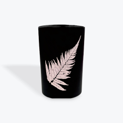 Black with Glitter Leaf Lantern with Led String Light