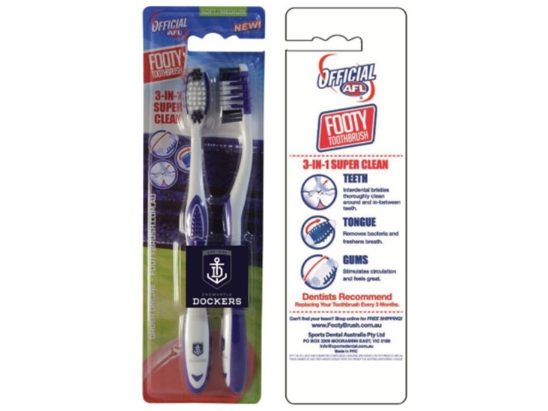 Fremantle Dockers Toothbrush Twin Pack