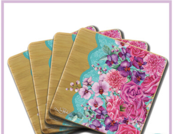 Coasters set Rose Bouquet