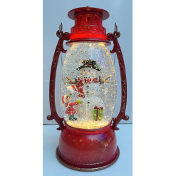 Red Snowman Lantern Led Globe