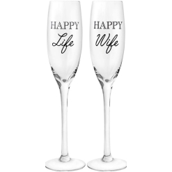 Wedding Flutes Happy Wife